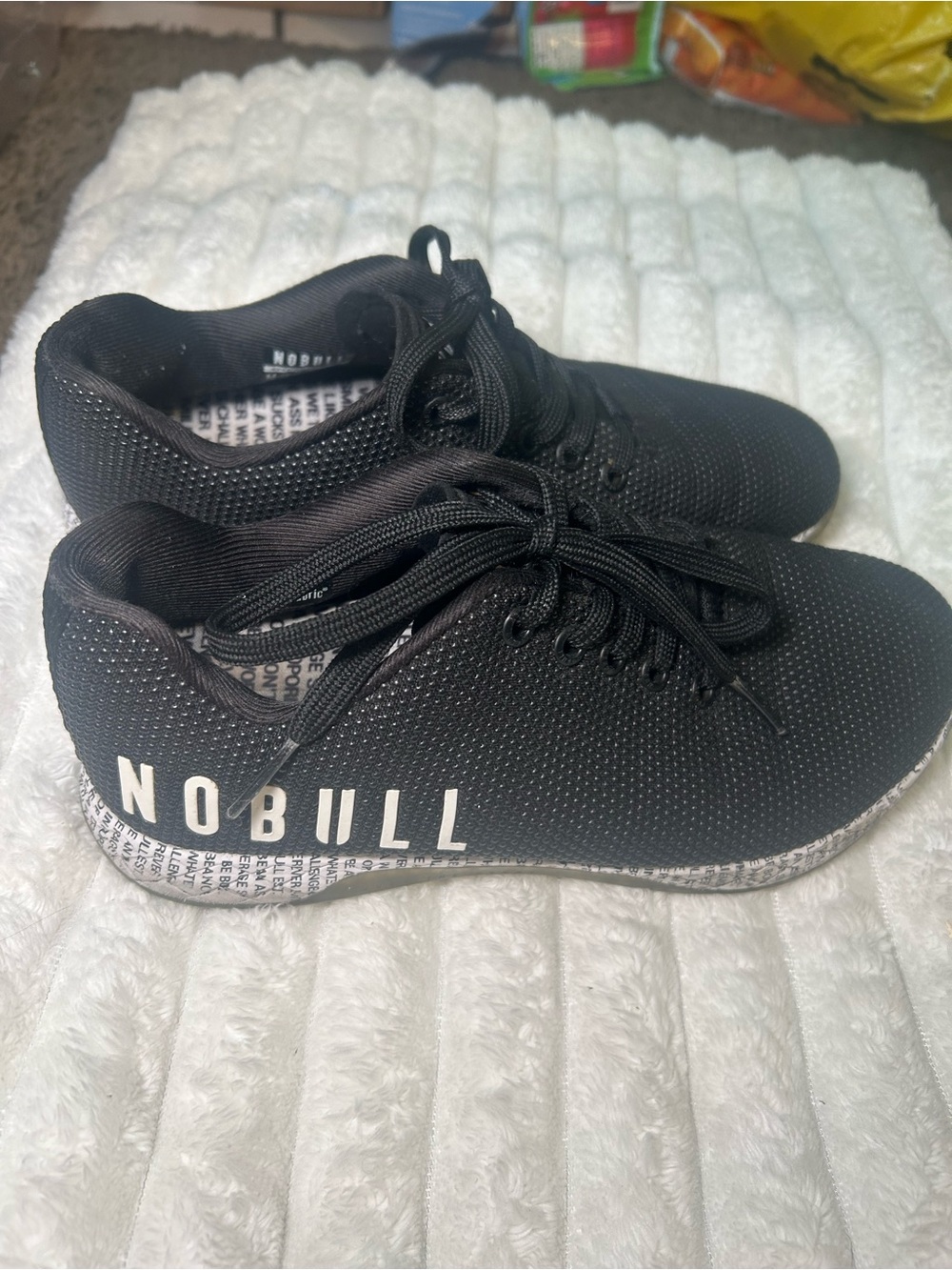 NOBULL women’s Black Knit Training Shoes with White Logo